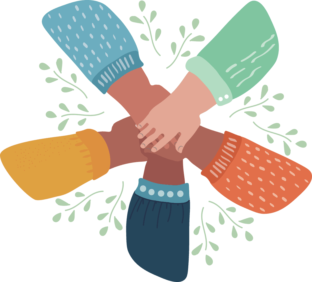 Transparent Diverse Hands Joining in Heartfelt Unity