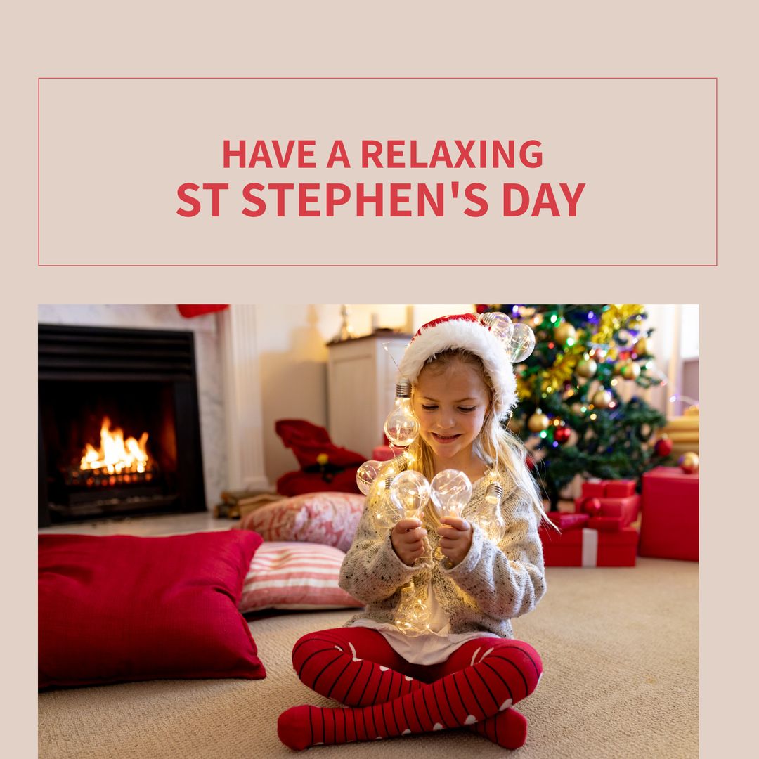 Joyful St Stephen's Day Celebration with Festive Girl - Download Free Stock Templates Pikwizard.com