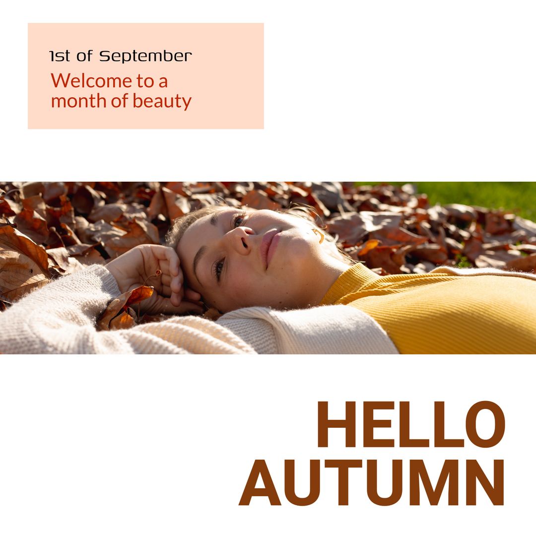 Welcome to Autumn: Woman Enjoying Leaves on Sunny Day