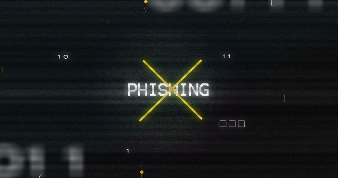 Digital Warning Phishing Alert with Glitch Effects