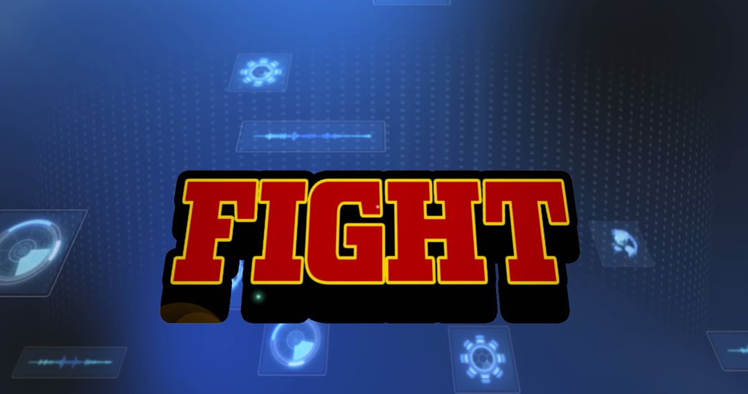 Fight text against futuristic technology interface background