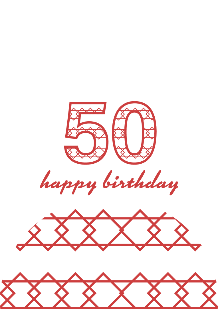Happy 50th Birthday Card Transparent Vector Design Pattern