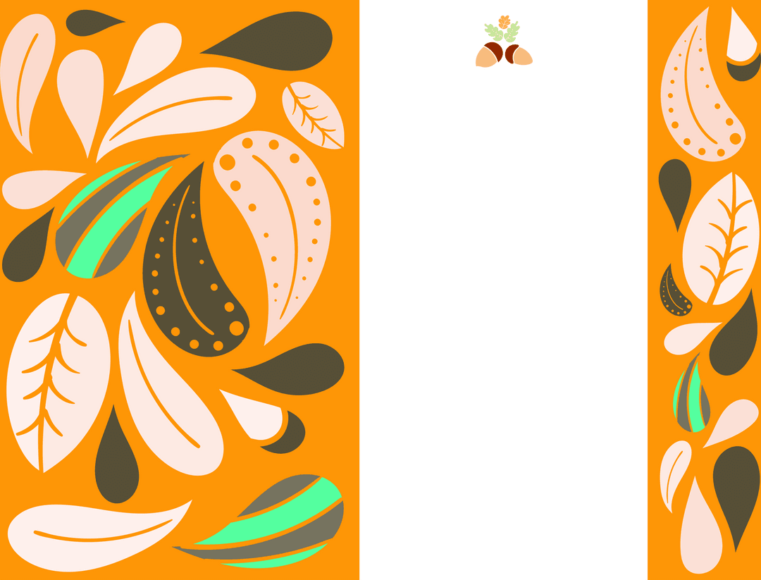 Colorful Abstract Leaf Patterns on Transparent Background