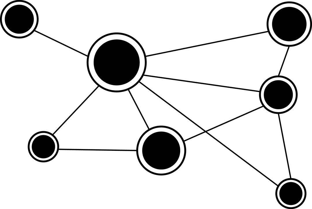 Digital Abstract Dot Network on Transparent Background