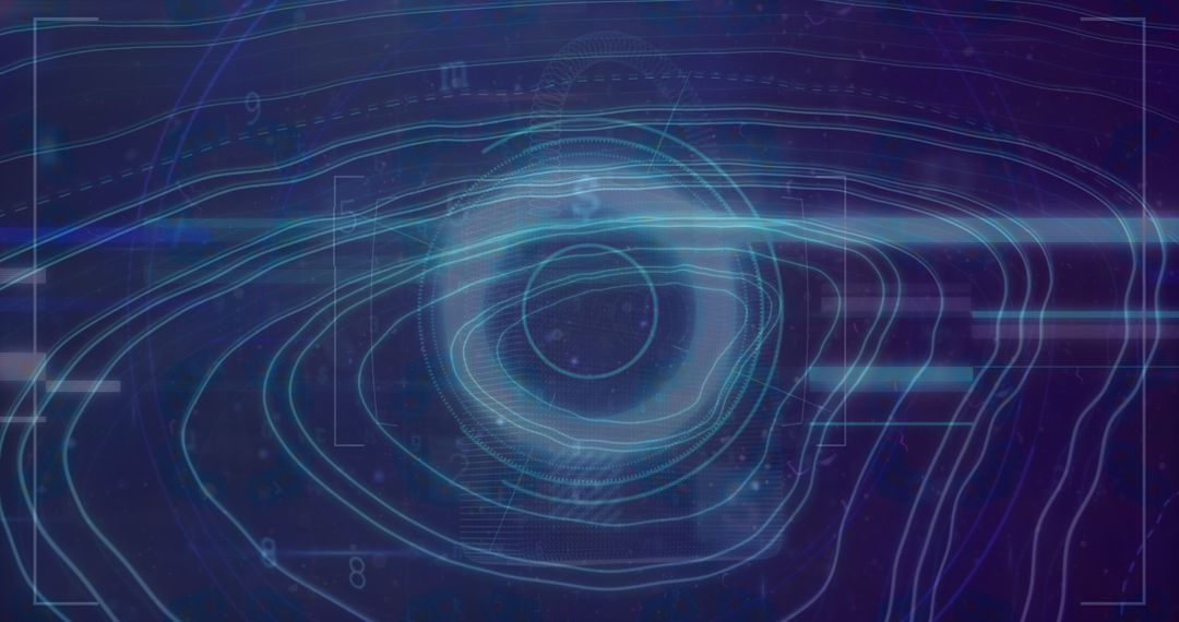 Futuristic Digital Interface with Complex Shapes and Lines