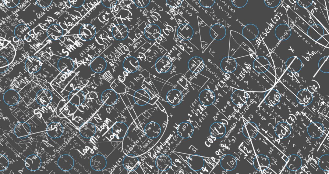 Complex Mathematical and Scientific Calculations on Dark Background