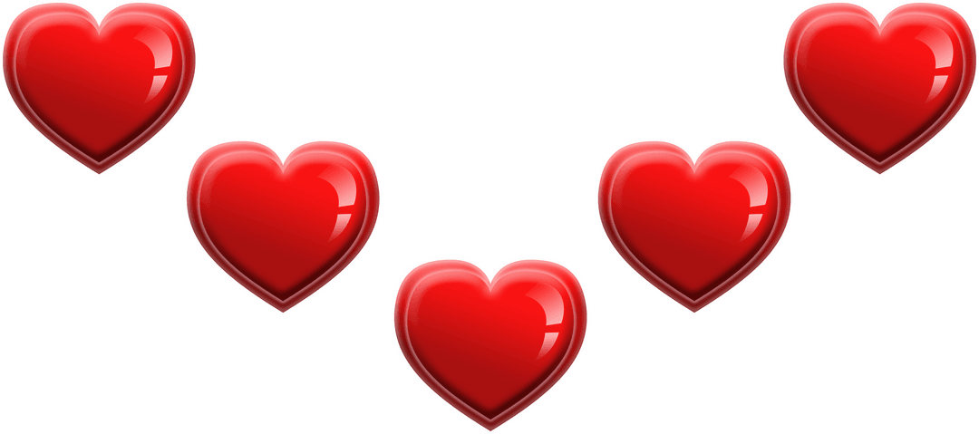 Transparent Red Hearts Festive Decoration Design