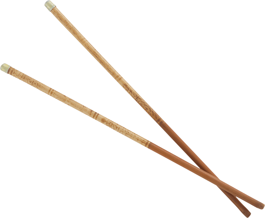 Close-Up of Wooden Chopsticks with Elegant Transparent Background