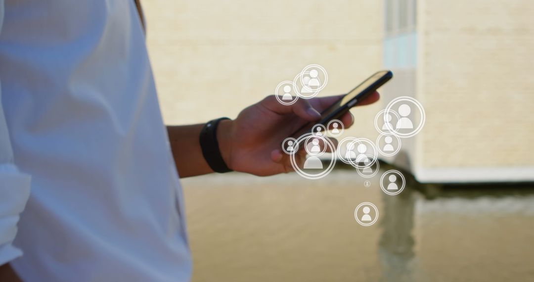 Connected Network Concept with Mobile Technology