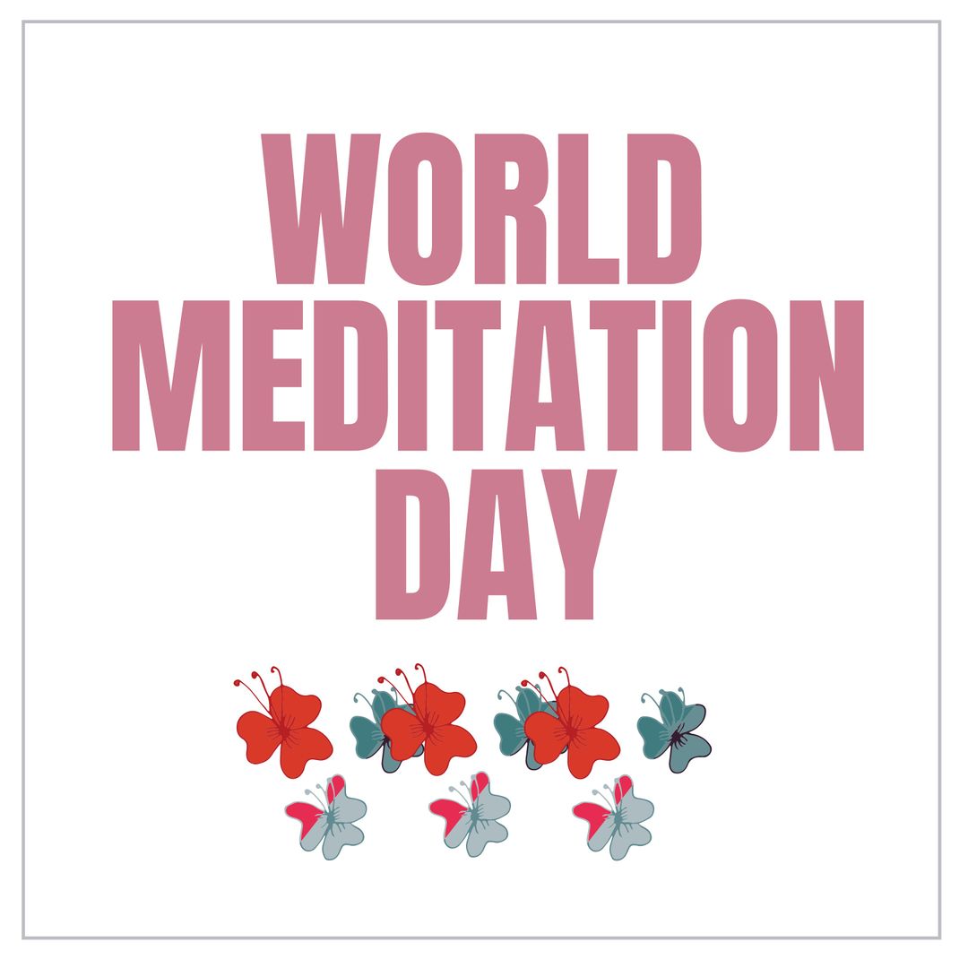 World Meditation Day Concept with Floral Accents