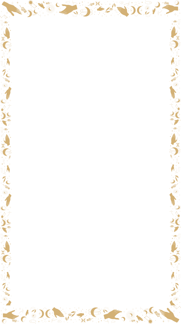 Elegant Ornate Frame with Gold Botanical Motifs on Transparent Background