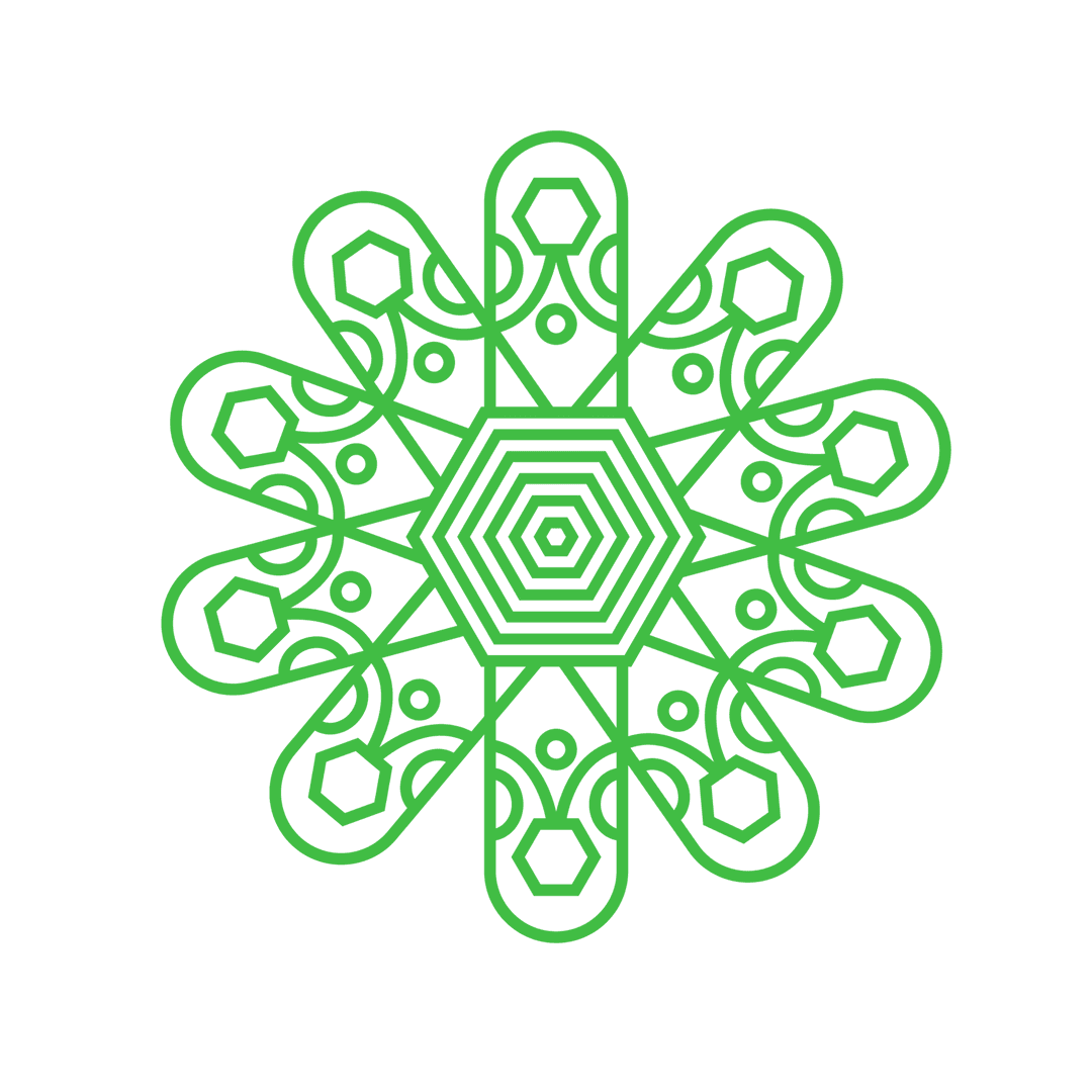 Green Floral Pattern with Transparent Background