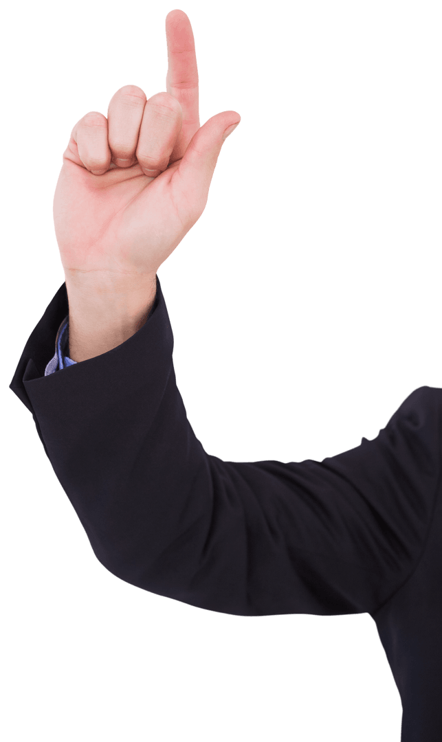 Transparent Businessman Pointing Hand Gesture