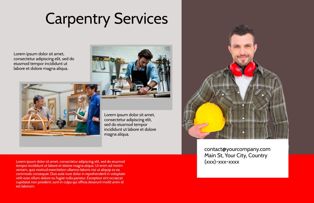 Professional Carpenter Holding Safety Gear for Construction Marketing