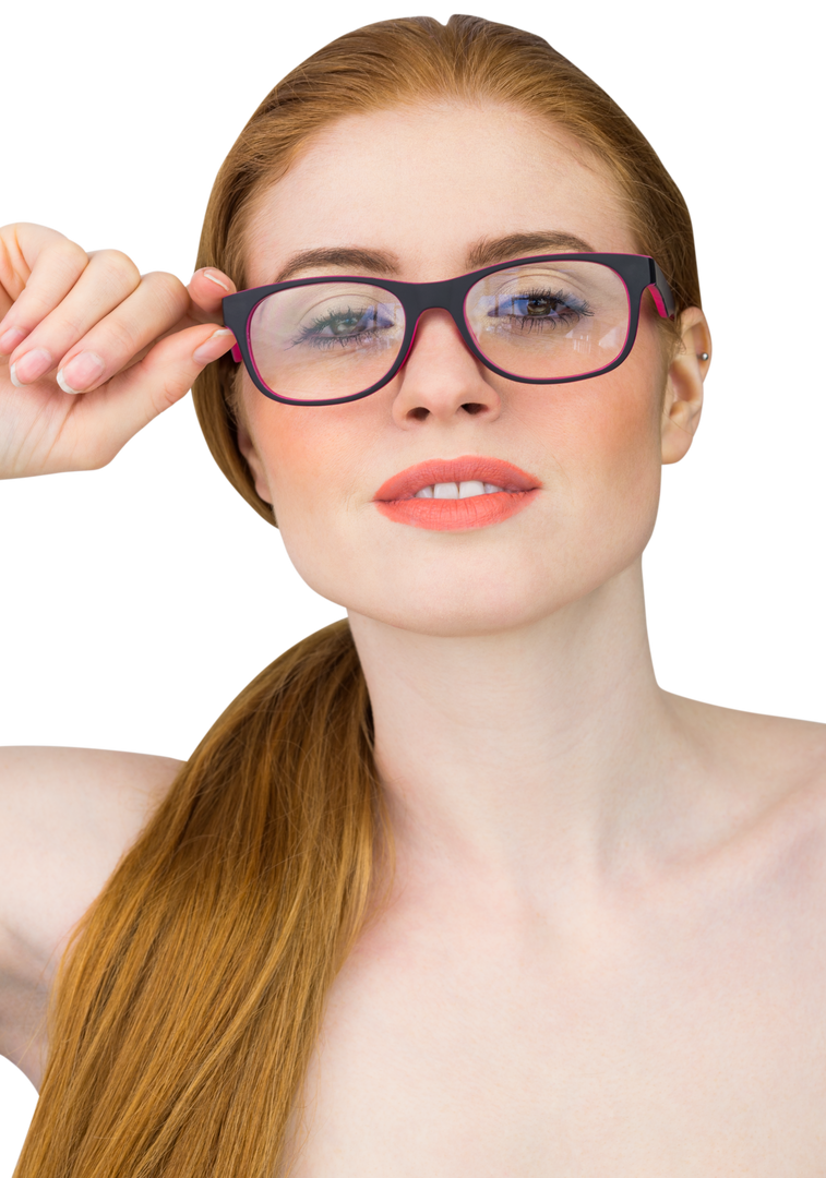 Confident Redhead Woman Wearing Glasses on Transparent Background - Download Free Stock Images Pikwizard.com