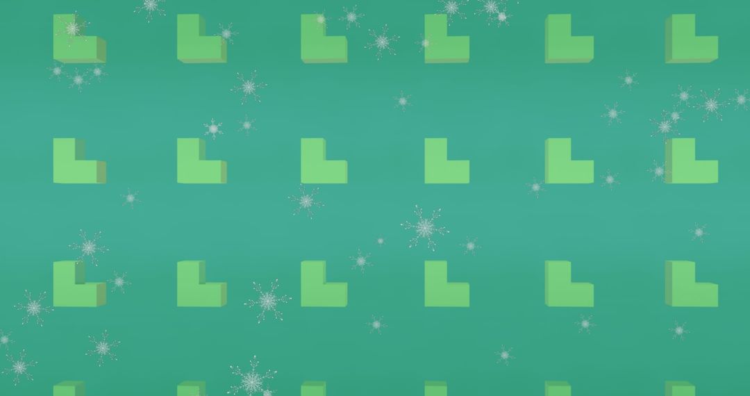 Abstract Green Seamless Pattern with Geometric Shapes