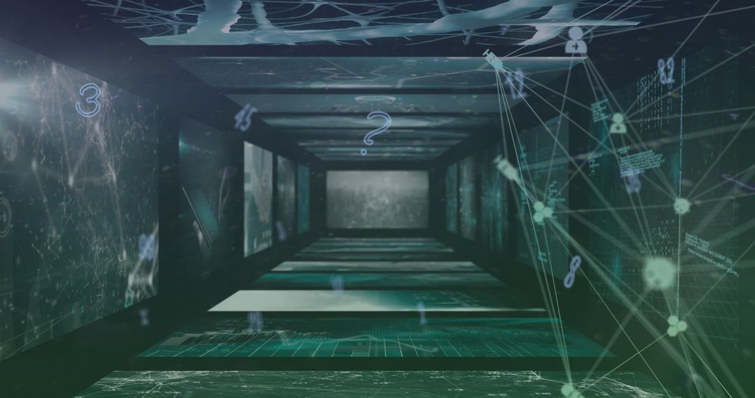 Futuristic Digital Interface With Global Connectivity Elements