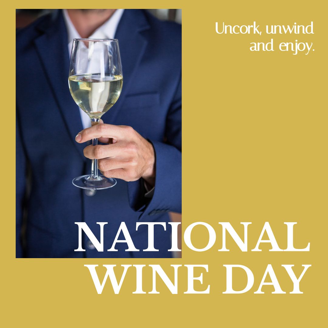 Celebrating National Wine Day with a Glass of White Wine - Download Free Stock Templates Pikwizard.com