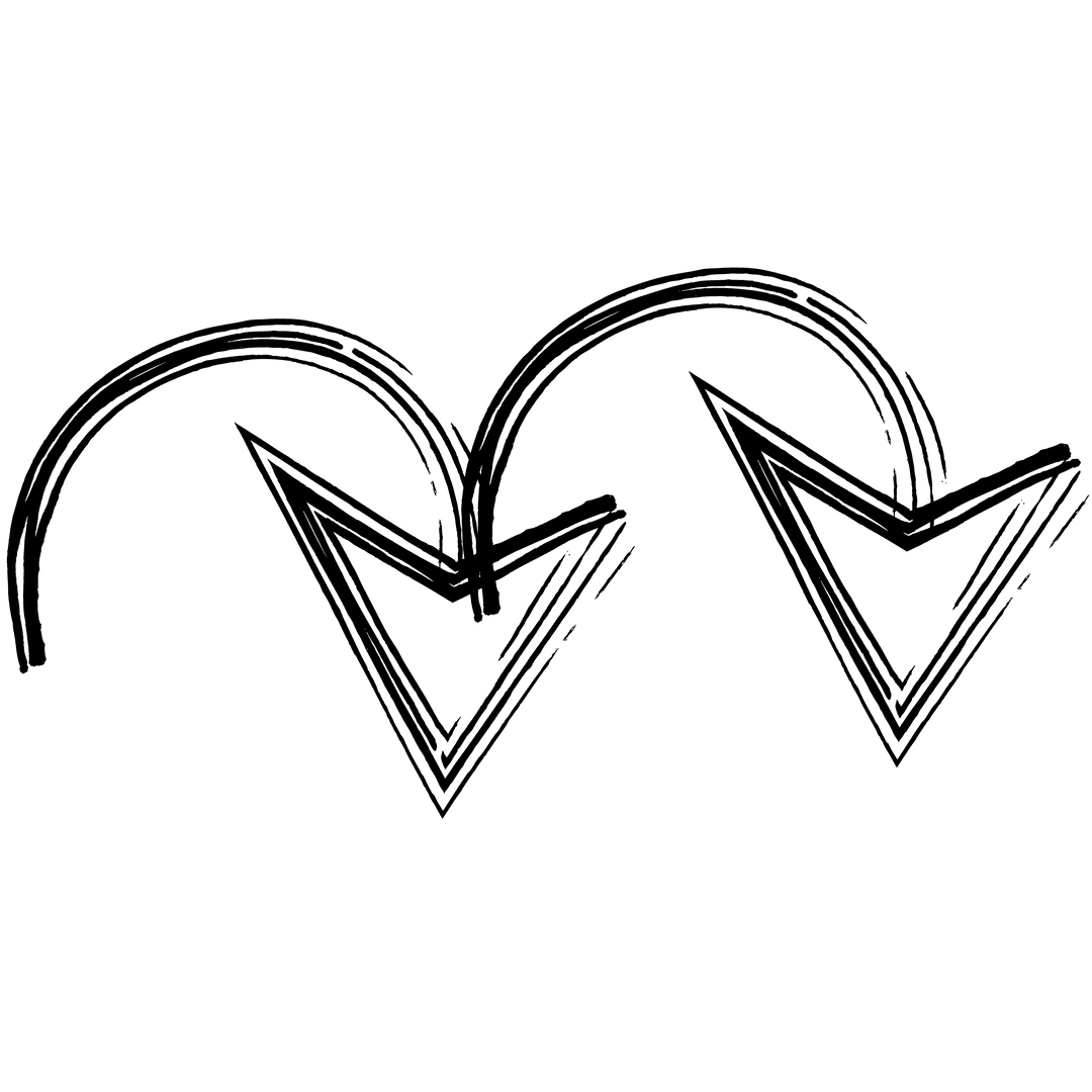 Black Arrows Collection on a Transparent Background