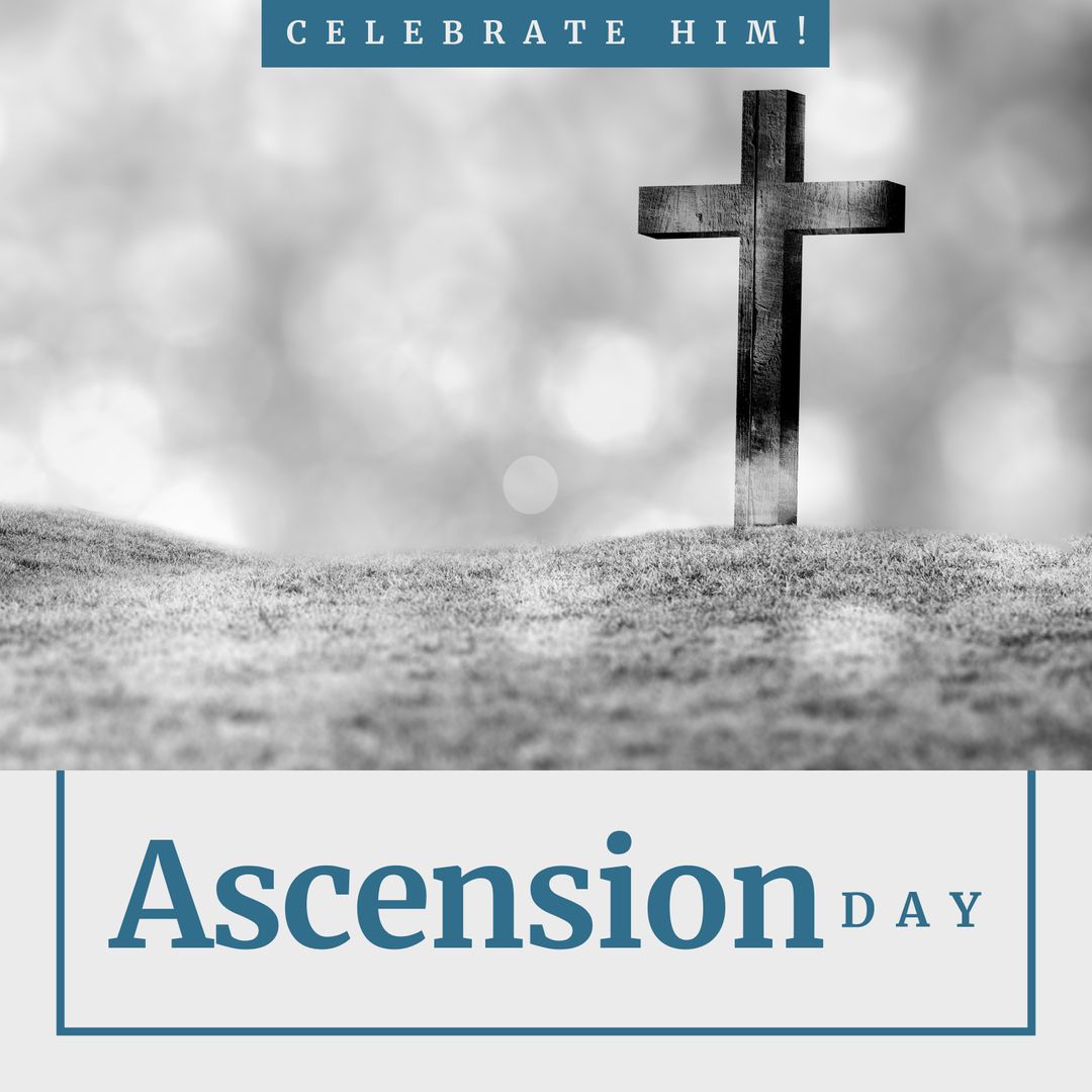 Ascension Day Celebration with Cross on Grassy Hill - Download Free Stock Templates Pikwizard.com