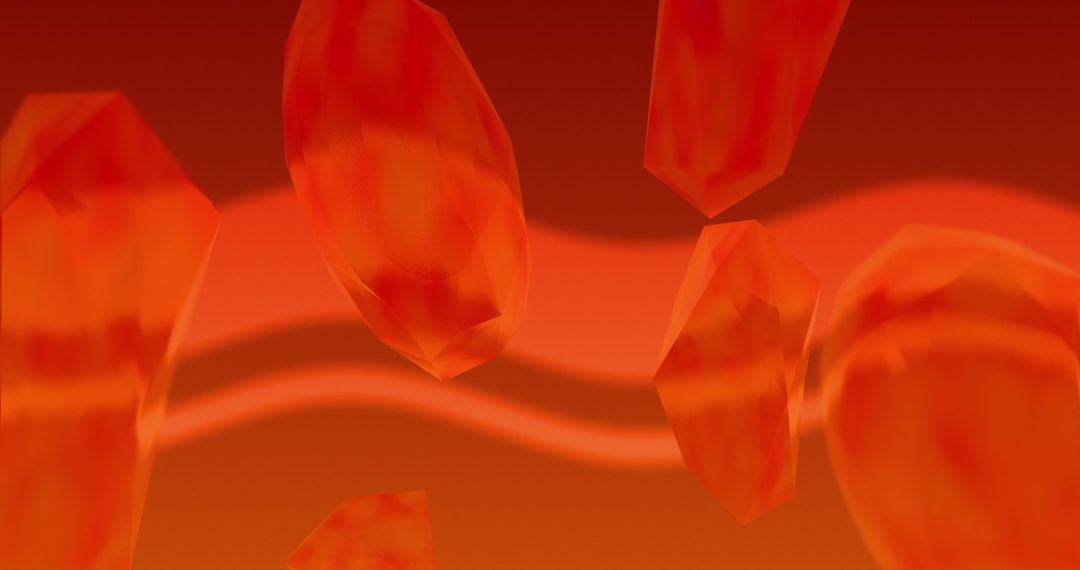 Floating Translucent Orange Crystalline Shapes