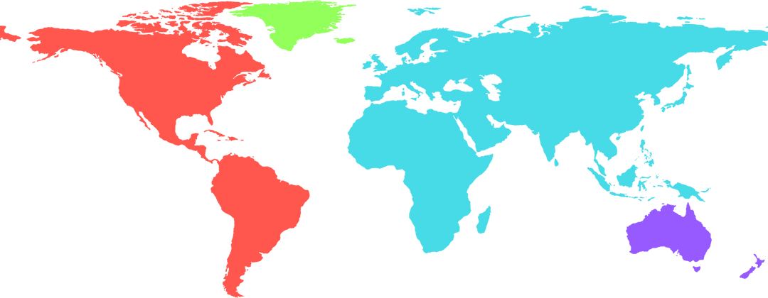 Colorful World Map Illustration on Transparent Background