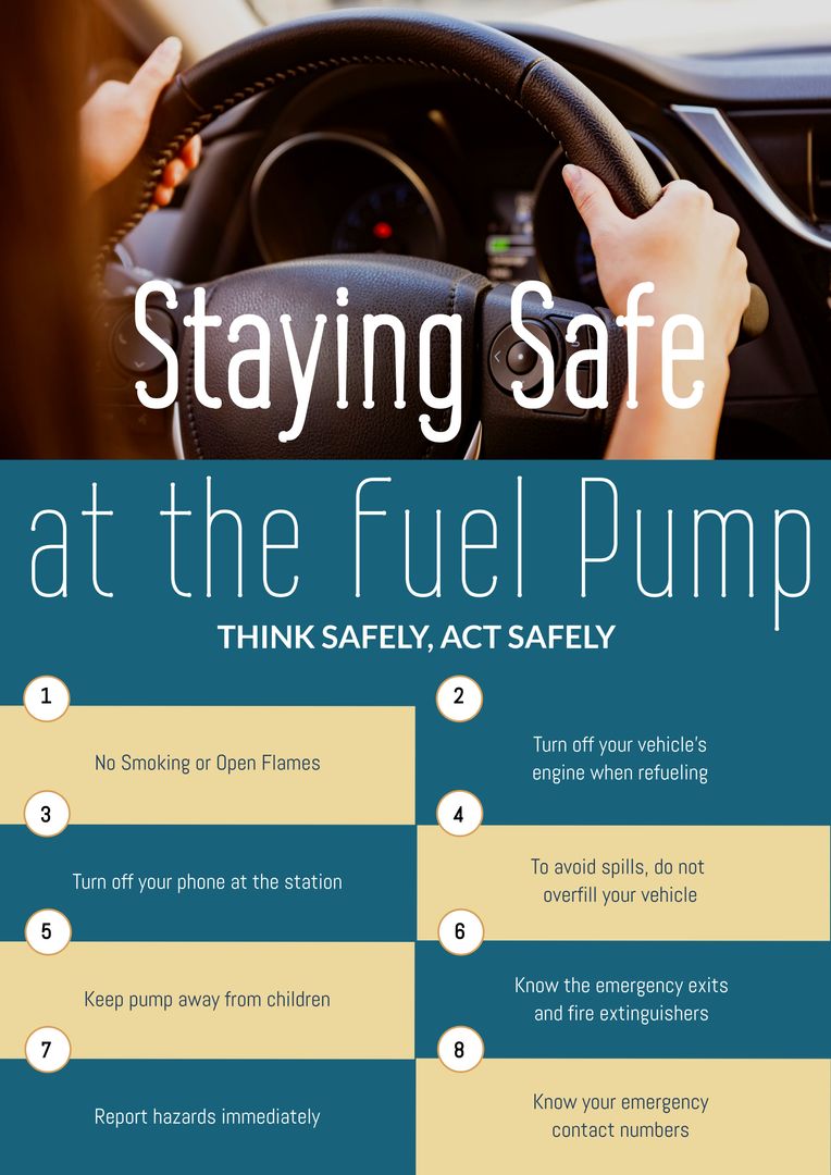 Staying Safe at the Fuel Pump Illustration with Safety Tips