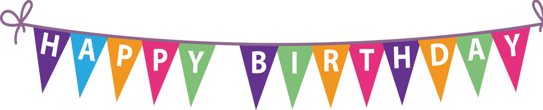 Colorful Happy Birthday Pennant Banner Transparent Background