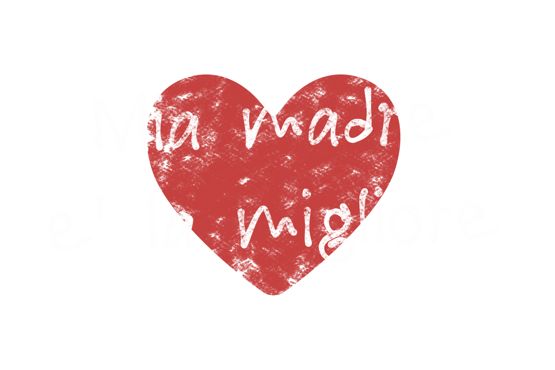 Mother's Day Heart Illustration on Transparent Background