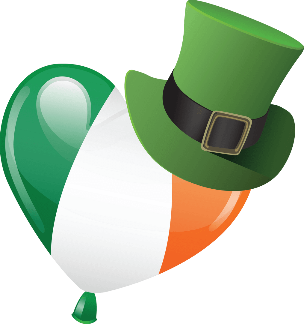 Transparent Irish Heart Shape Balloon with Leprechaun Hat