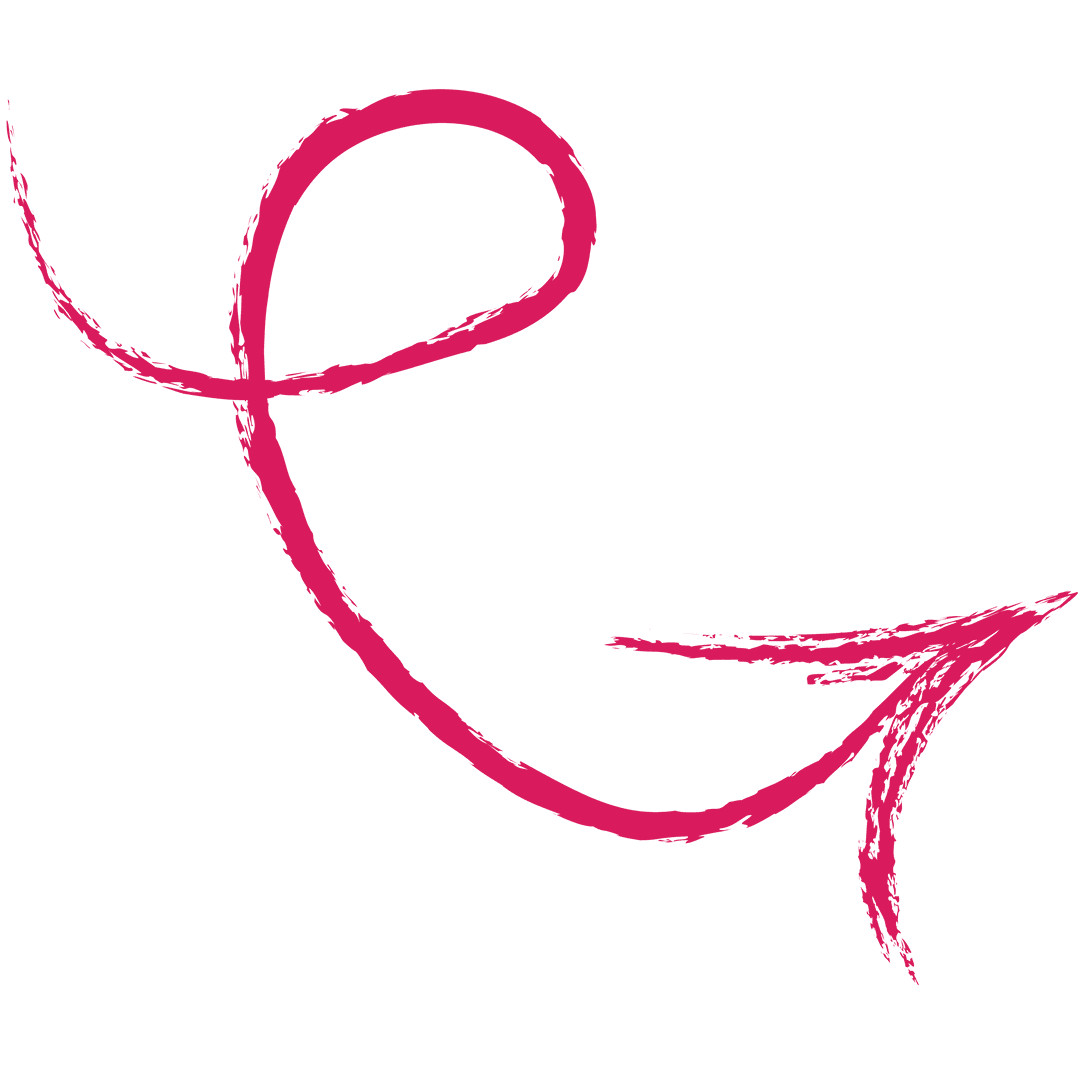 Red Artistic Swirl Arrow on Transparent Background