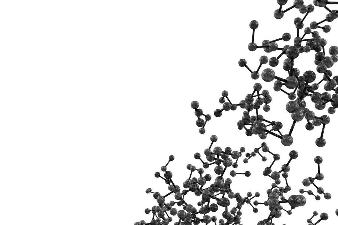 Dynamic Black Molecules Design on Transparent Background