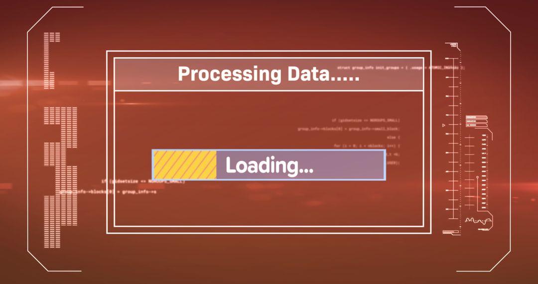 Data Processing Interface on Red Digital Background - Free Images, Stock Photos and Pictures on Pikwizard.com