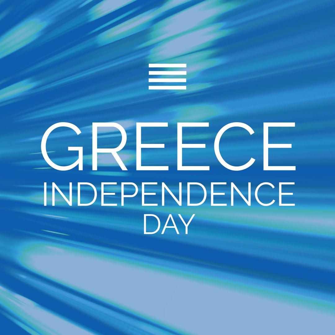 Greece Independence Day Graphic with Blue Background