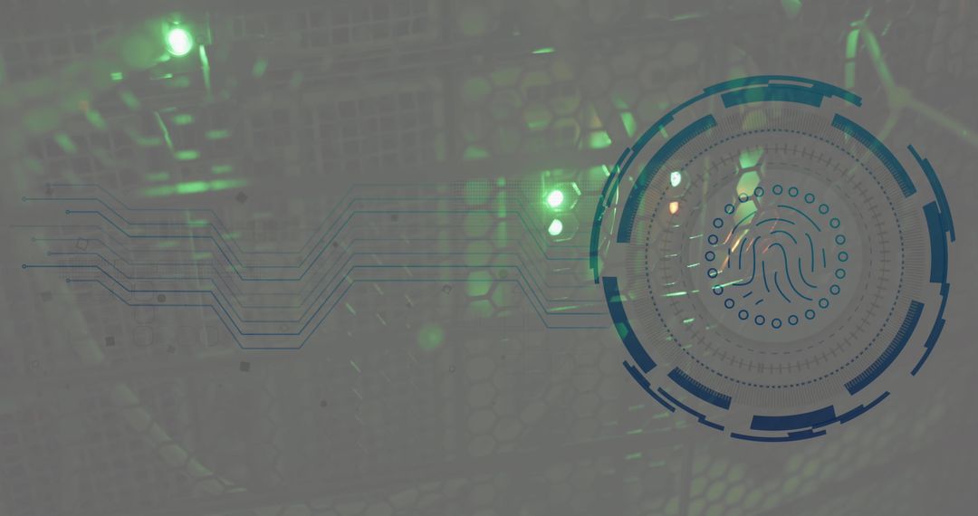 Biometric Fingerprint Overlay on Data Center Server