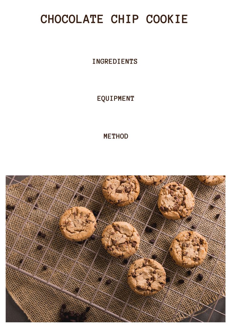 Chocolate Chip Cookie Recipe with Ingredients, Equipment, and Method - Download Free Stock Templates Pikwizard.com