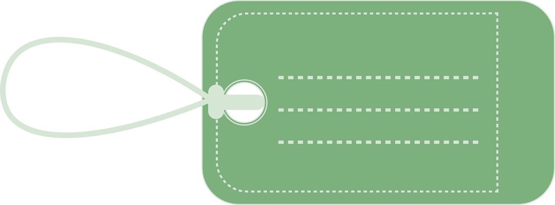 Green label with transparent background for copy space