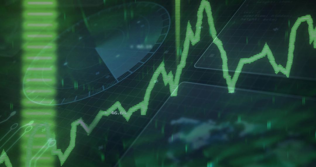 Abstract Digital Dashboard with Green Graph