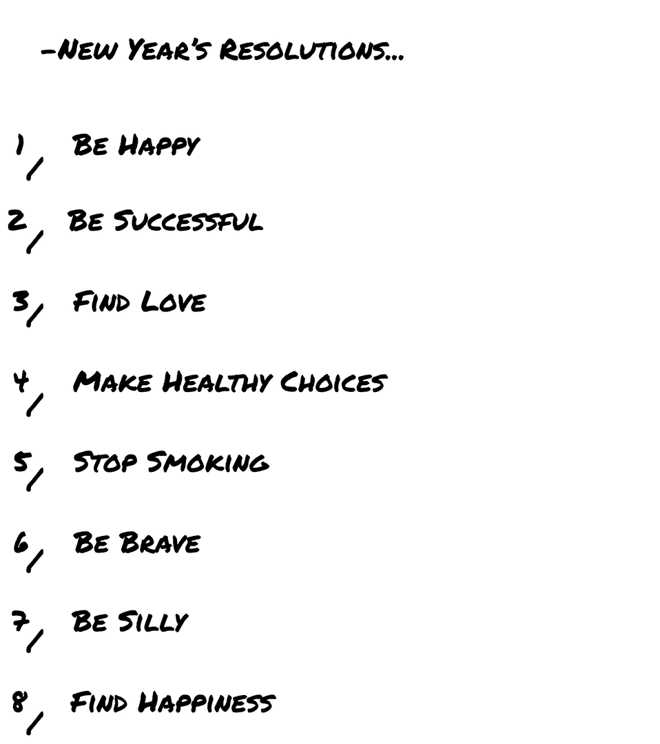 Transparent New Year Resolutions Text Design Illustration