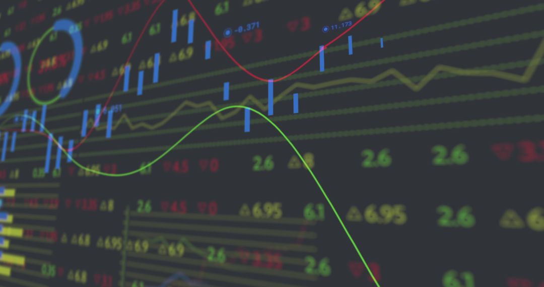 Abstract Stock Market Data Visualization with Charts and Figures