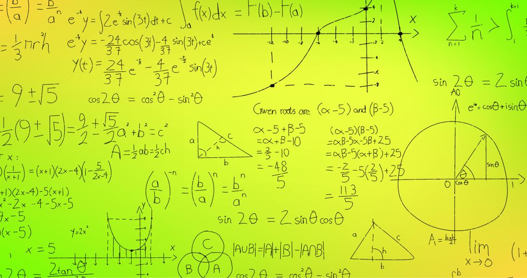 Colorful Abstract Math Formula Background