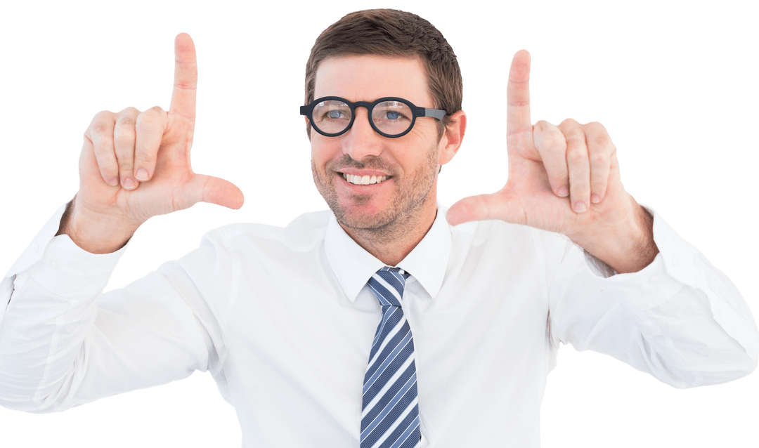 Transparent Image of Businessman Gesturing with Hands