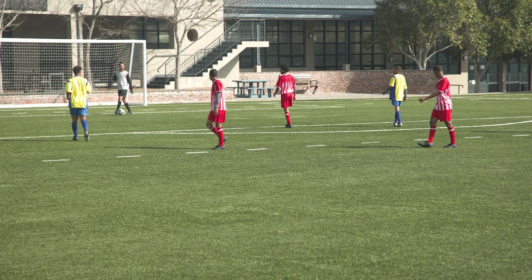 Soccer players preparing for upcoming match illustrating teamwork and strategy