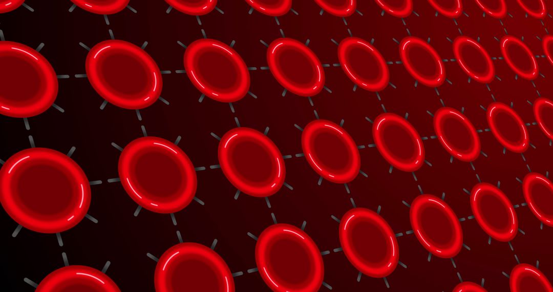Abstract Red Circles Resembling Cells on Dark Red Background