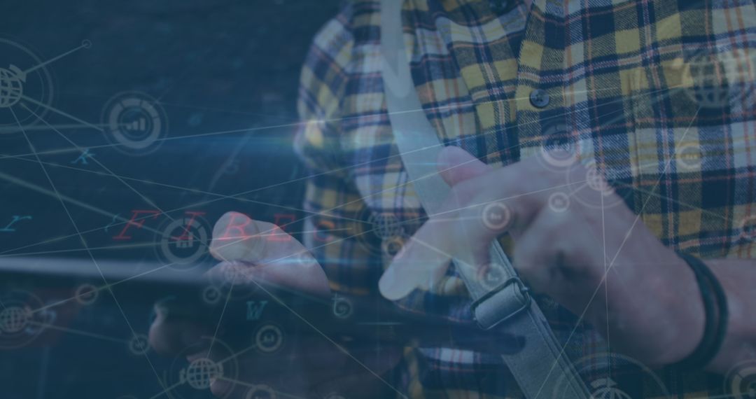 Digital Network with Businessman Using Tablet Technology