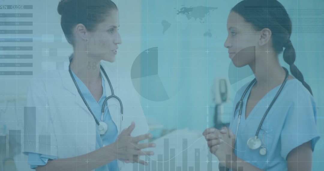 Medical Professionals Discussing Healthcare Data Technology