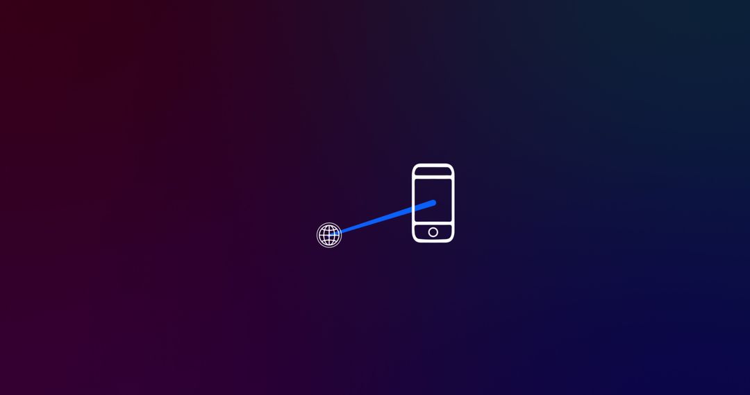Global Network Connections with Minimalist Smartphone Icon