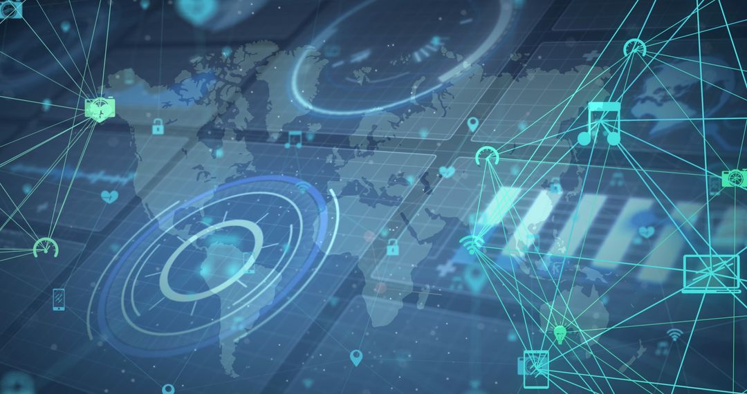 Global Digital Network Concept with World Map and Connections