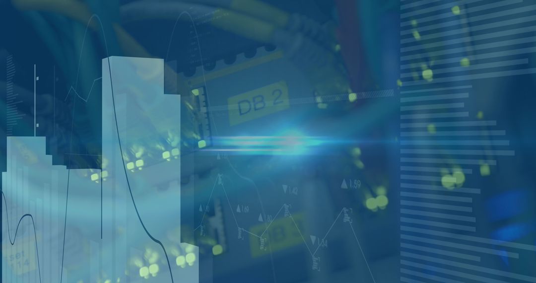 Abstract Digital Financial Data and Server Room Concept