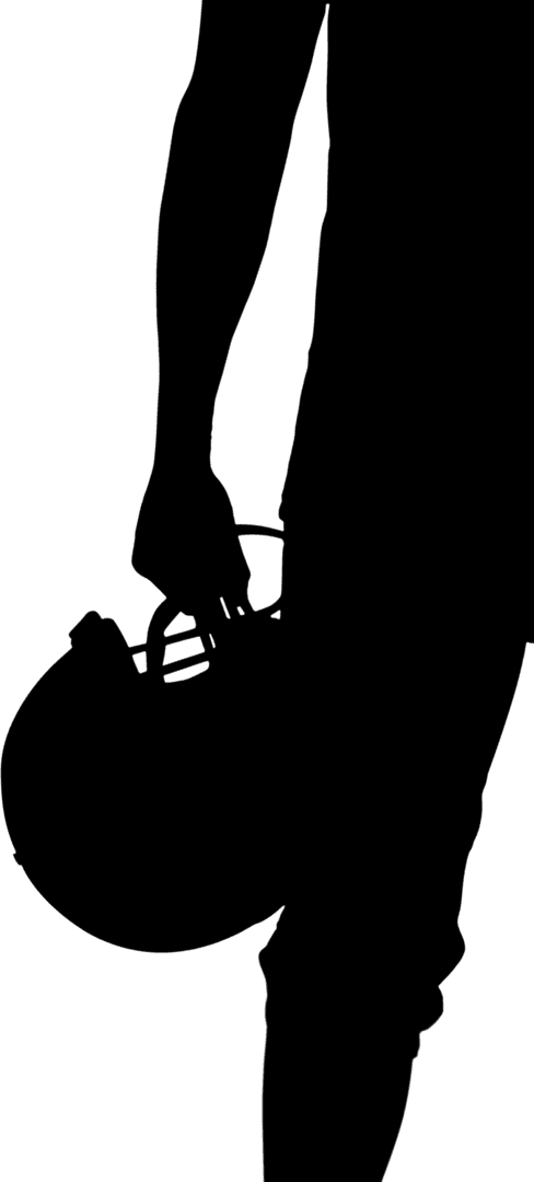 Dynamic Silhouette of American Football Player in Transparent Action Pose